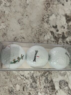 New EnjoyLife  Radea Drive Spalding White Golf Balls Logo Accents - Pack of 3